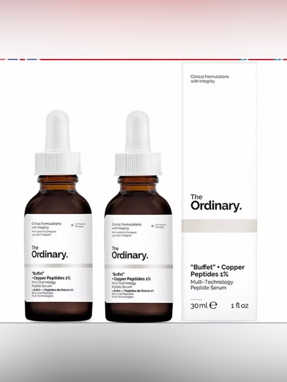 ‼️SALE‼️NEW 2 X Bottle NEW Buffet + Copper Peptides 1% Multi Peptide Serum
